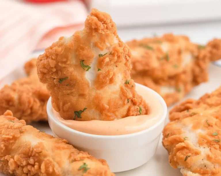 Delicious homemade chicken strips recipe with a crispy coating and tender meat